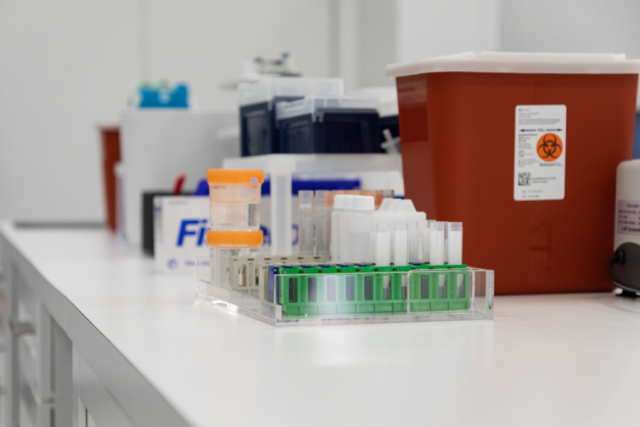 Specimen racks and chain of custody handling