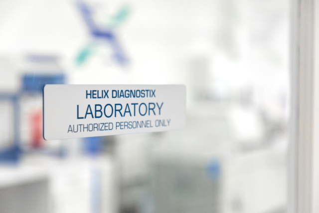 Laboratory entry door