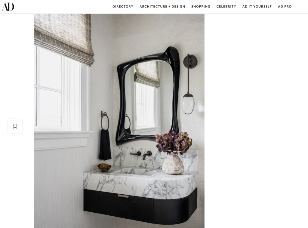 Sculptural Narcissus mirror by Amorph on Architectural Digest Magazine