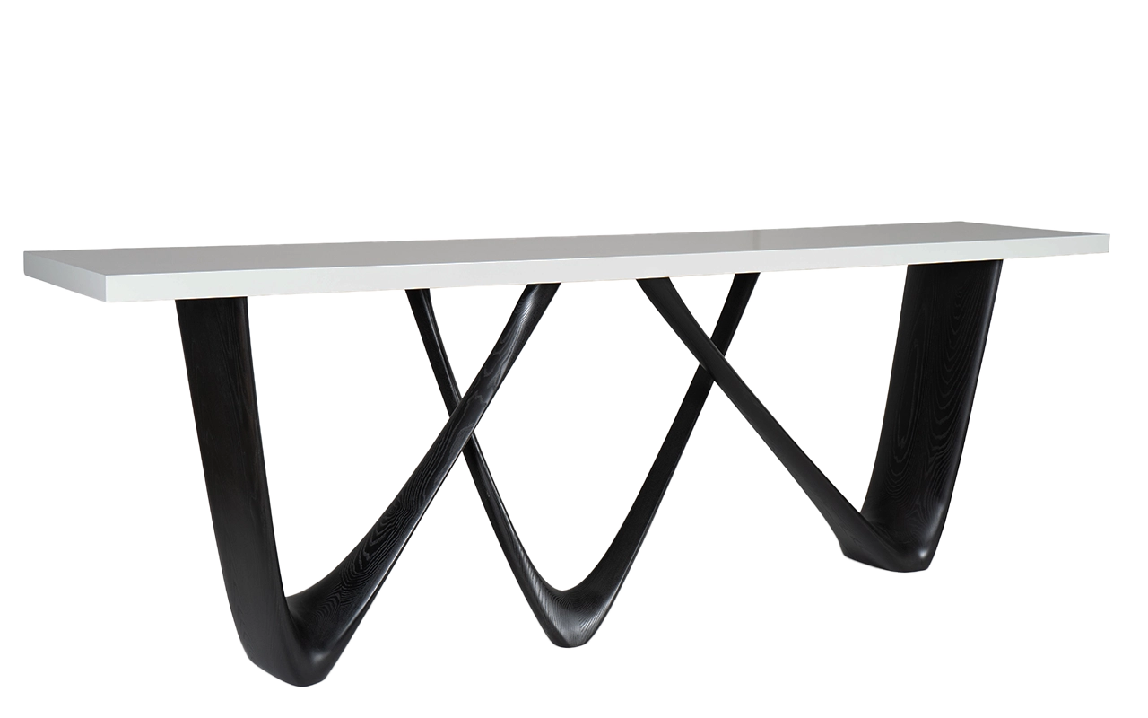 sculptural wood console table Eris by Amorph