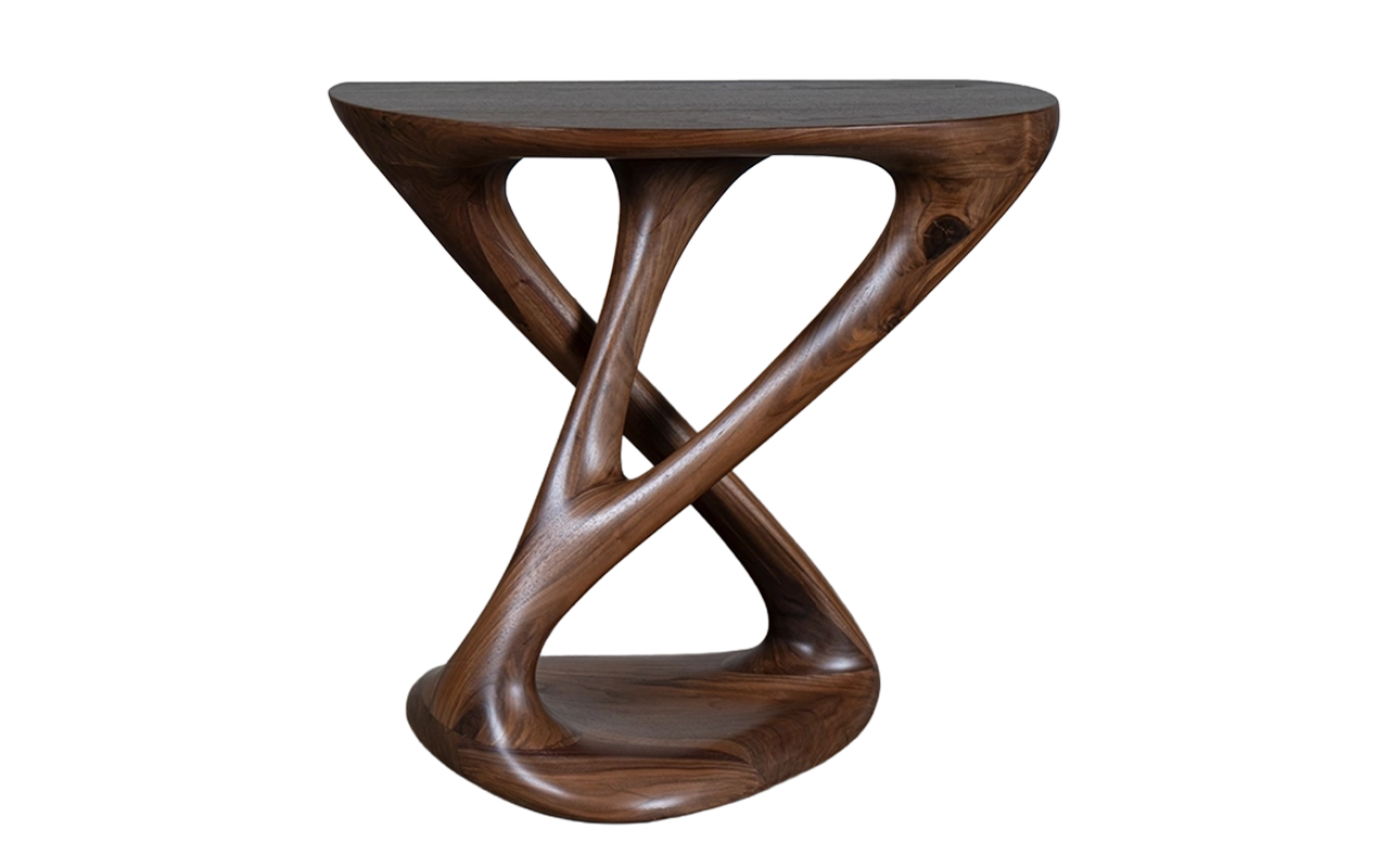 sculptural wood console table Kova by Amorph