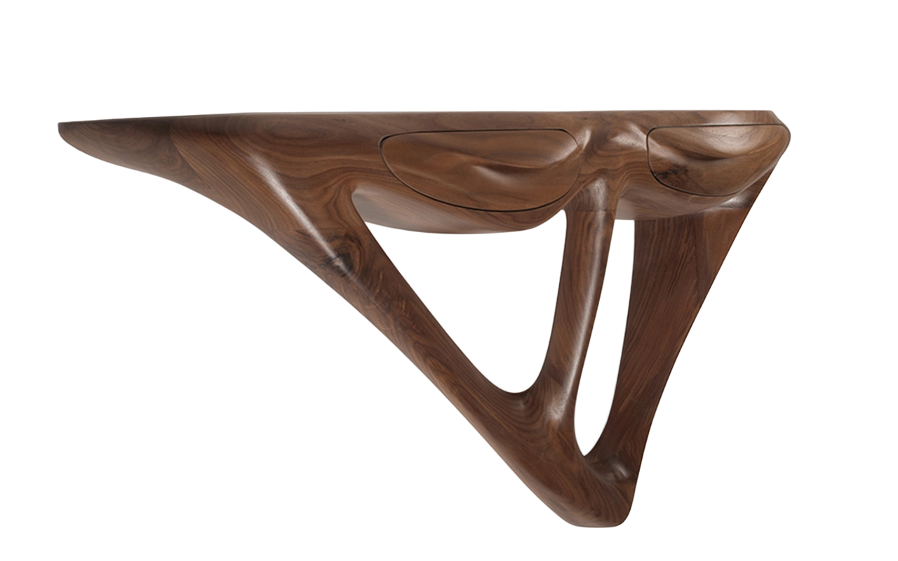 sculptural wood console table Agate by Amorph