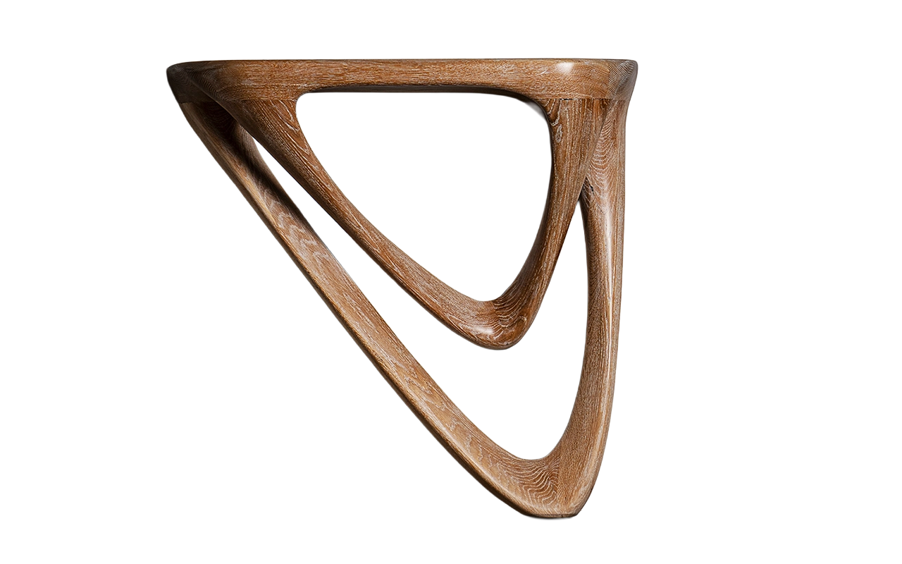 sculptural wall mounted wood console Aras by Amorph