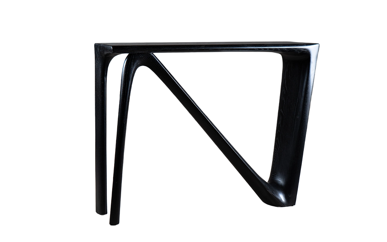 sculptural wood console table Astra by Amorph