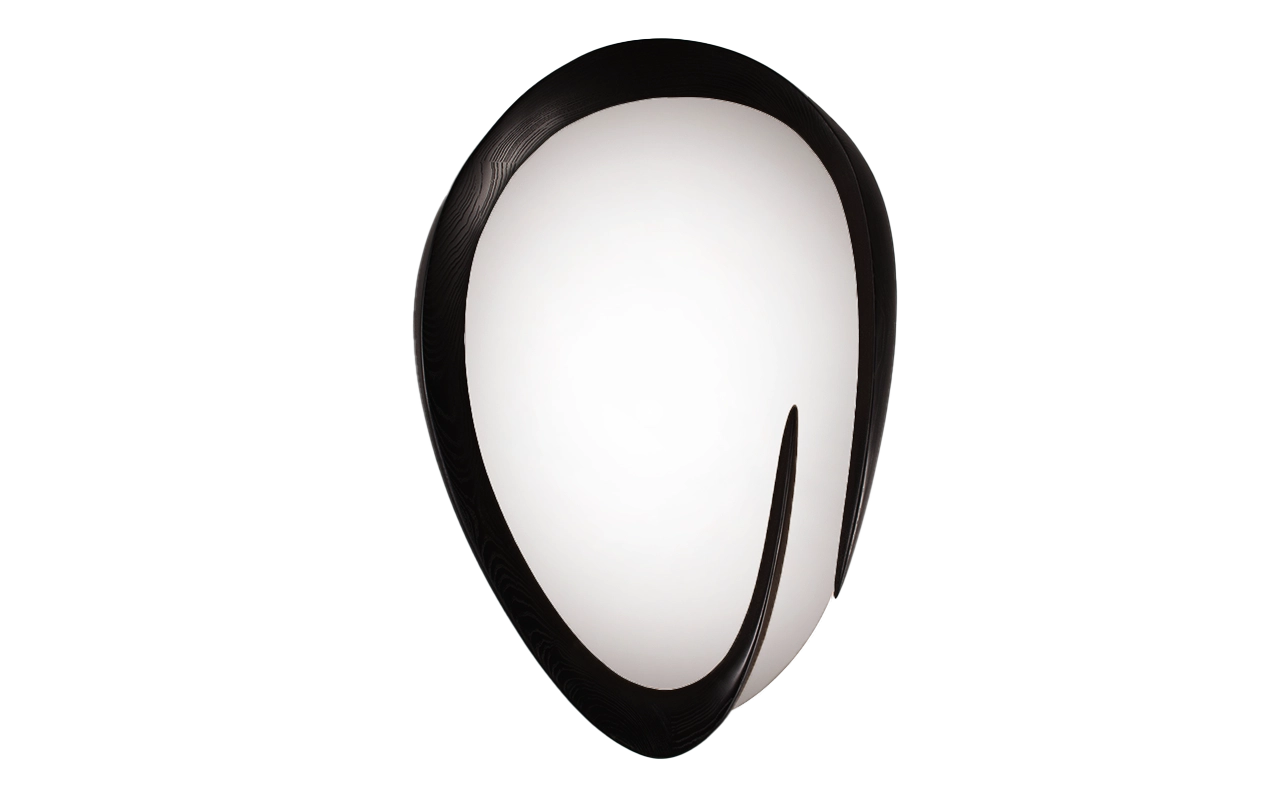 sculptural wood wall mirror Mia by Amorph