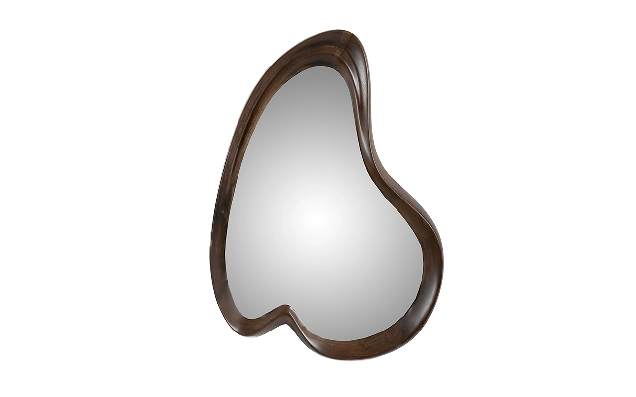 sculptural wood wall mirror Nola by Amorph