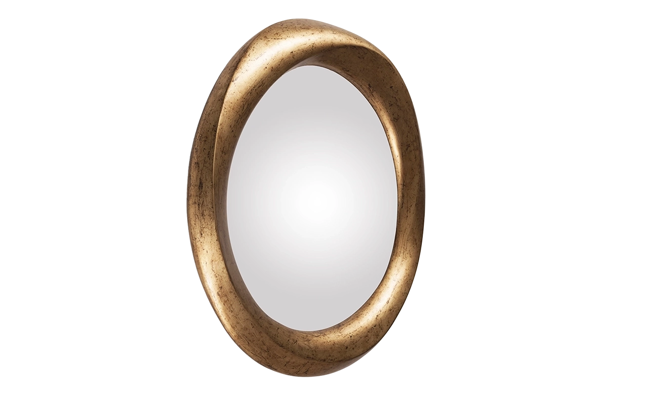 sculptural wood round wall mirror Chiara by Amorph
