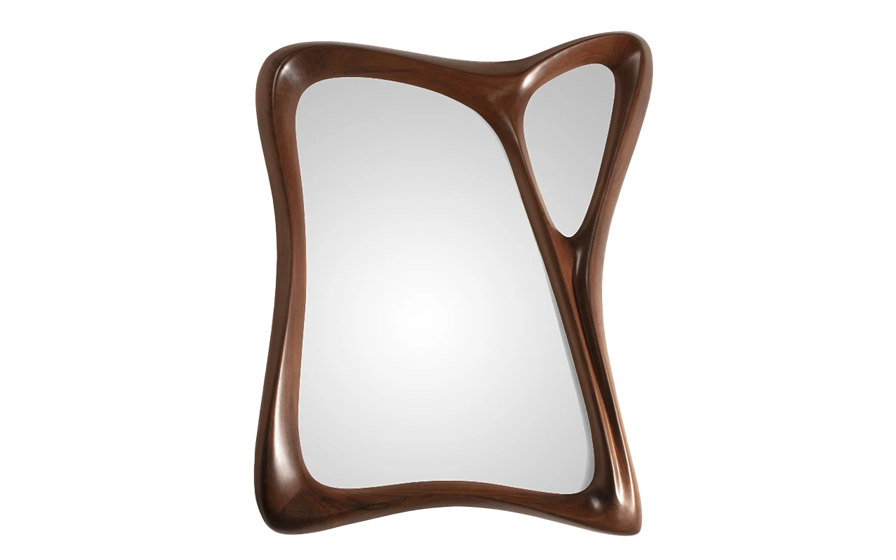 sculptural wood wall mirror Julie by Amorph