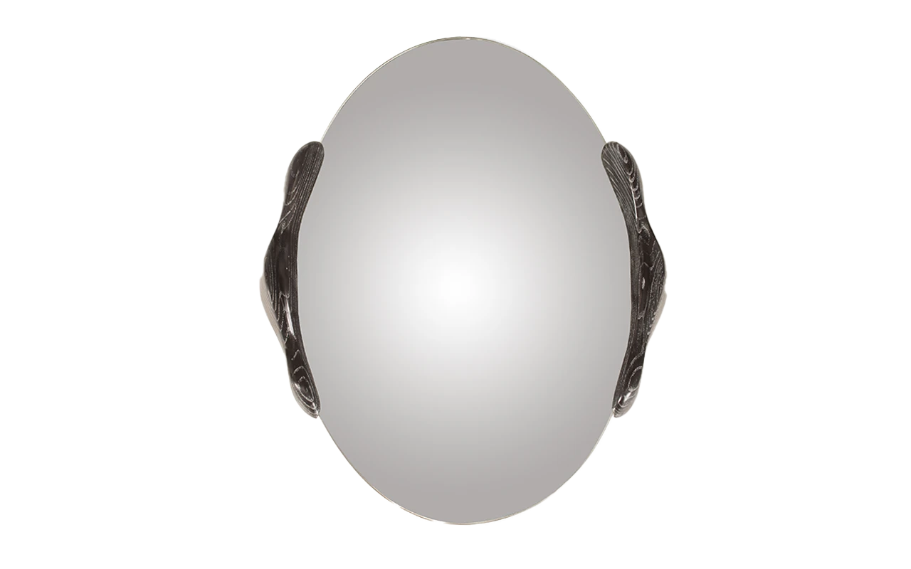 sculptural wood wall mirror Ovate by Amorph