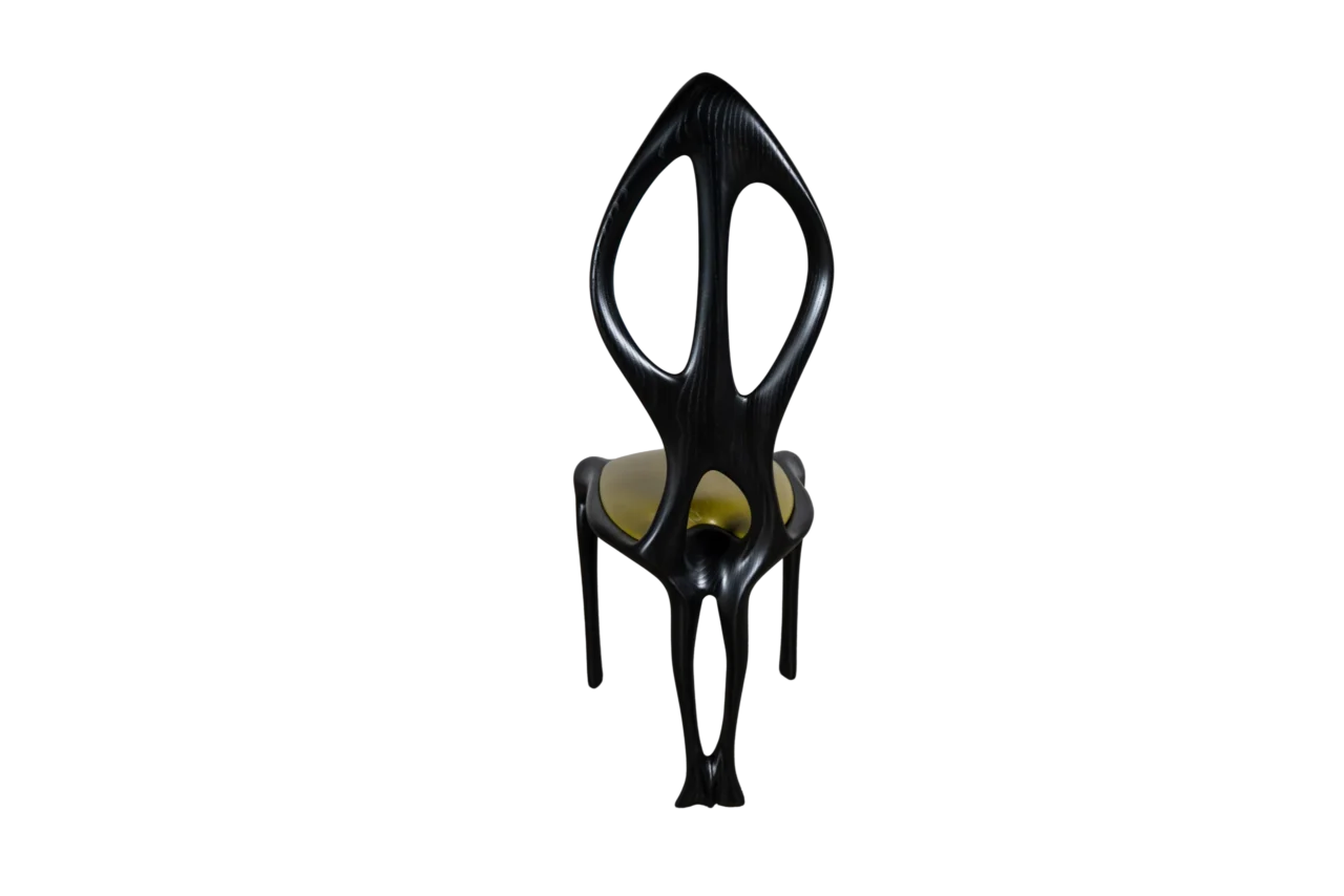 sculptural wood chair Fey by Amorph