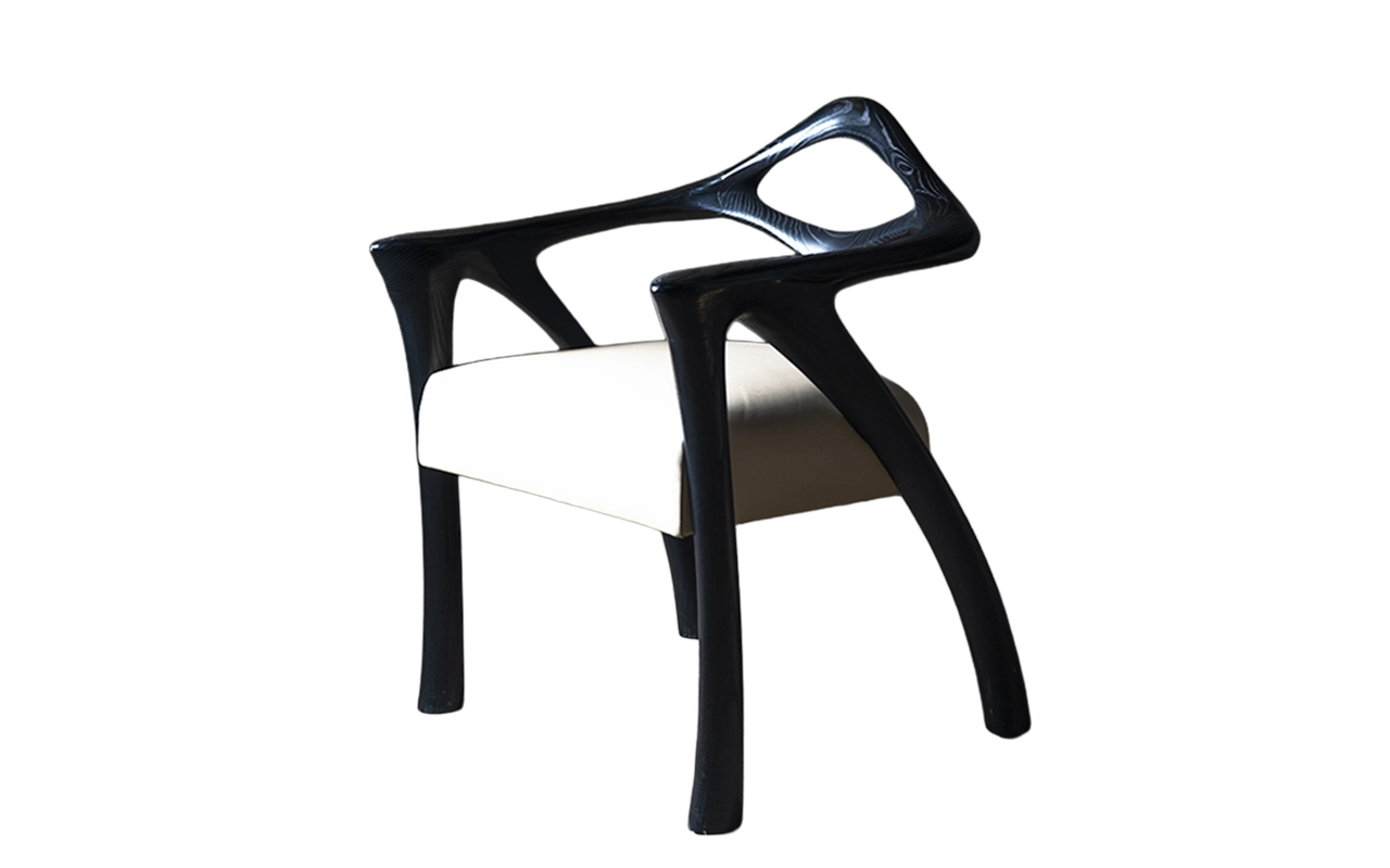 sculptural wood chair Darcey by Amorph