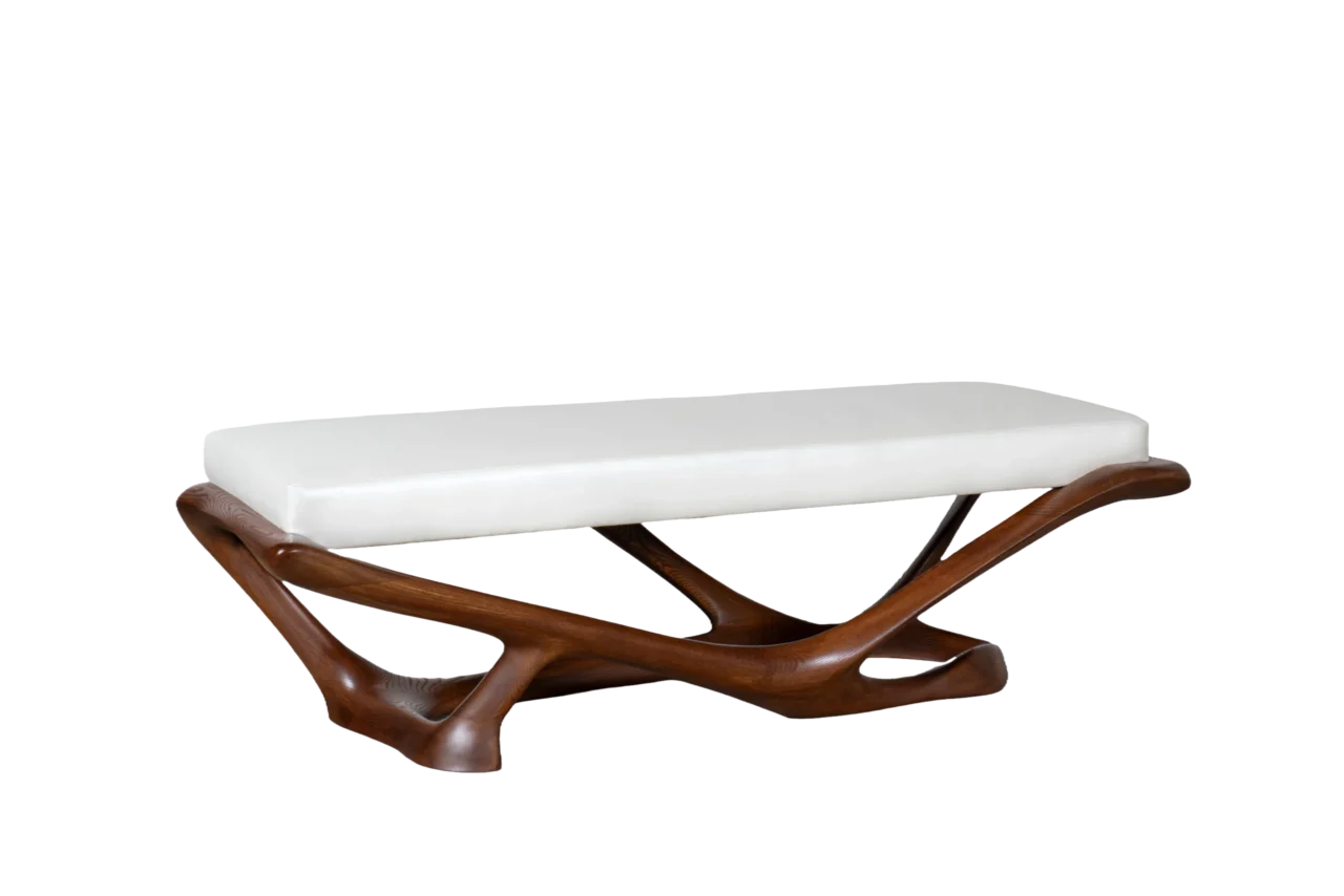 sculptural wood bench Nala by Amorph