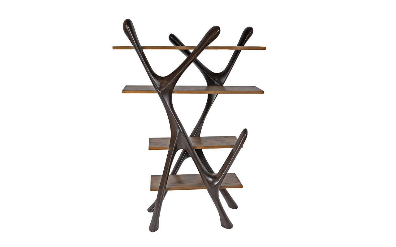 sculptural wood bookcase Lark by Amorph