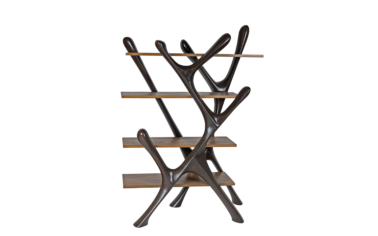 sculptural wood bookcase Maple by Amorph