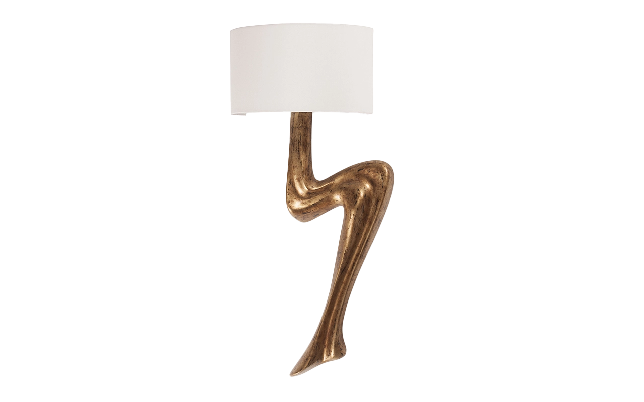 Sculptural solid wood wall sconce Emma by Amorph Studio