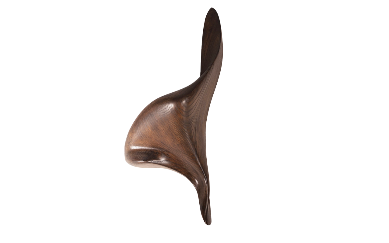Sculptural solid wood wall sconce Lustrous by Amorph Studio
