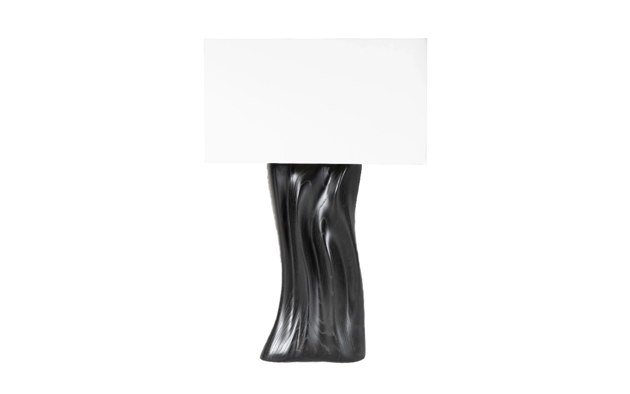 Sculptural solid wood table lamp Doris by Amorph Studio