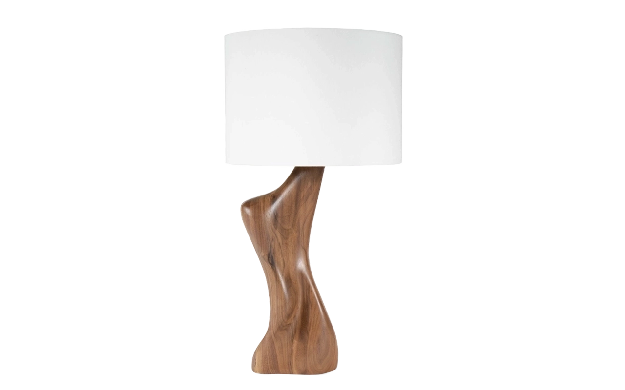 Sculptural solid wood table lamp Helen by Amorph Studio