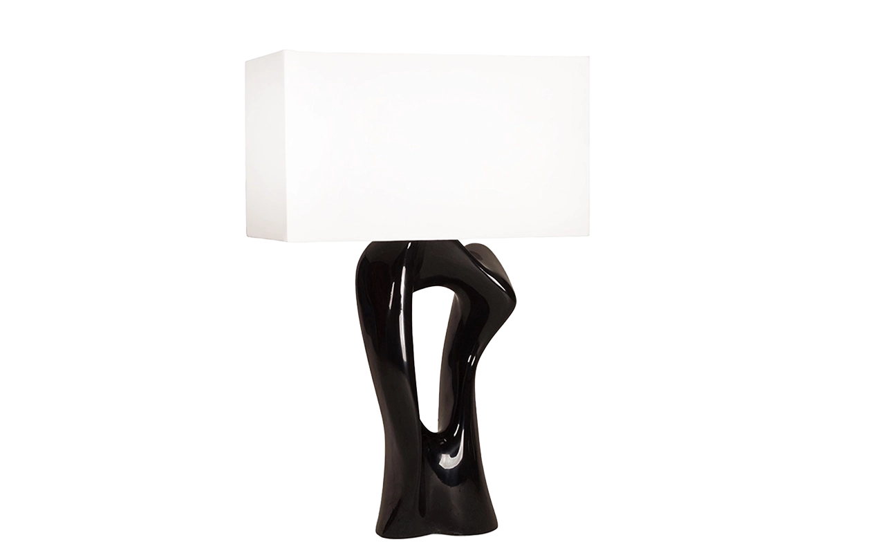 Sculptural solid wood table lamp Vesta by Amorph Studio