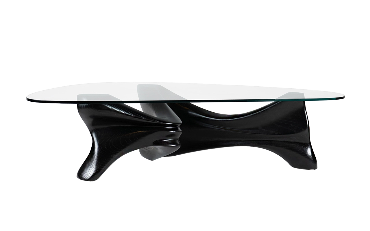 Sculptural solid wood coffee table Zen by Amorph Studio