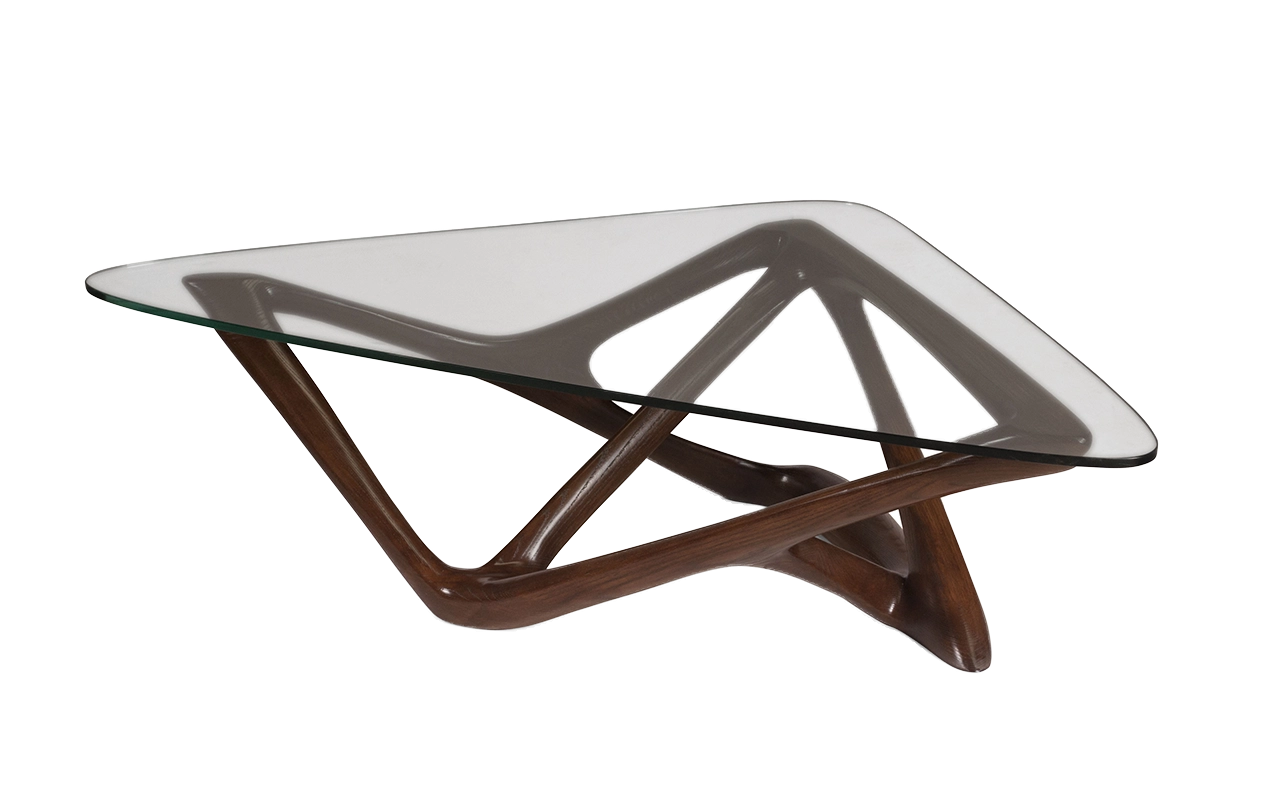Sculptural solid wood coffee table Climax by Amorph Studio