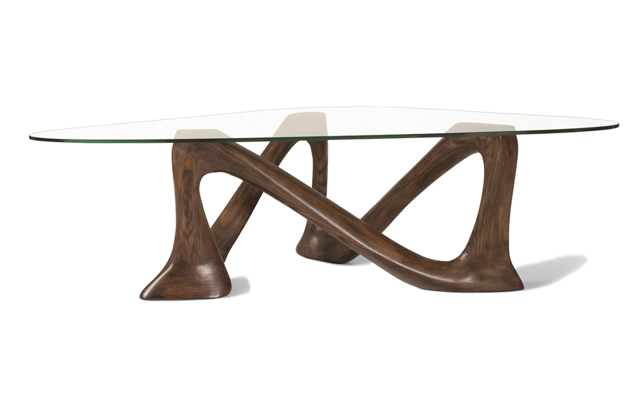 Sculptural solid wood coffee table Hermosa by Amorph Studio