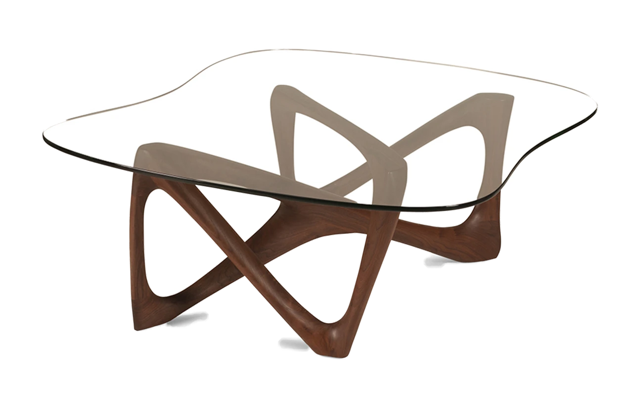 Sculptural solid wood coffee table Ivy by Amorph Studio
