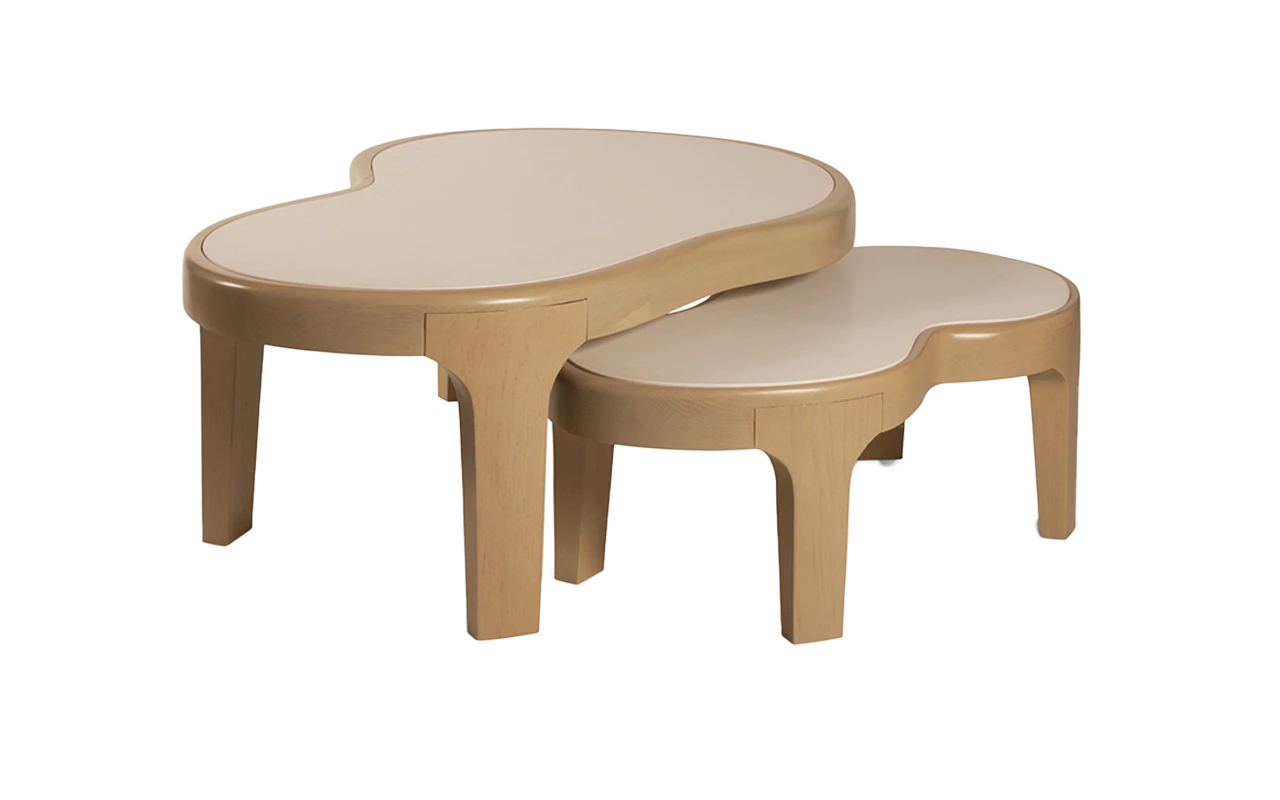 Sculptural solid wood coffee table Nube by Amorph Studio