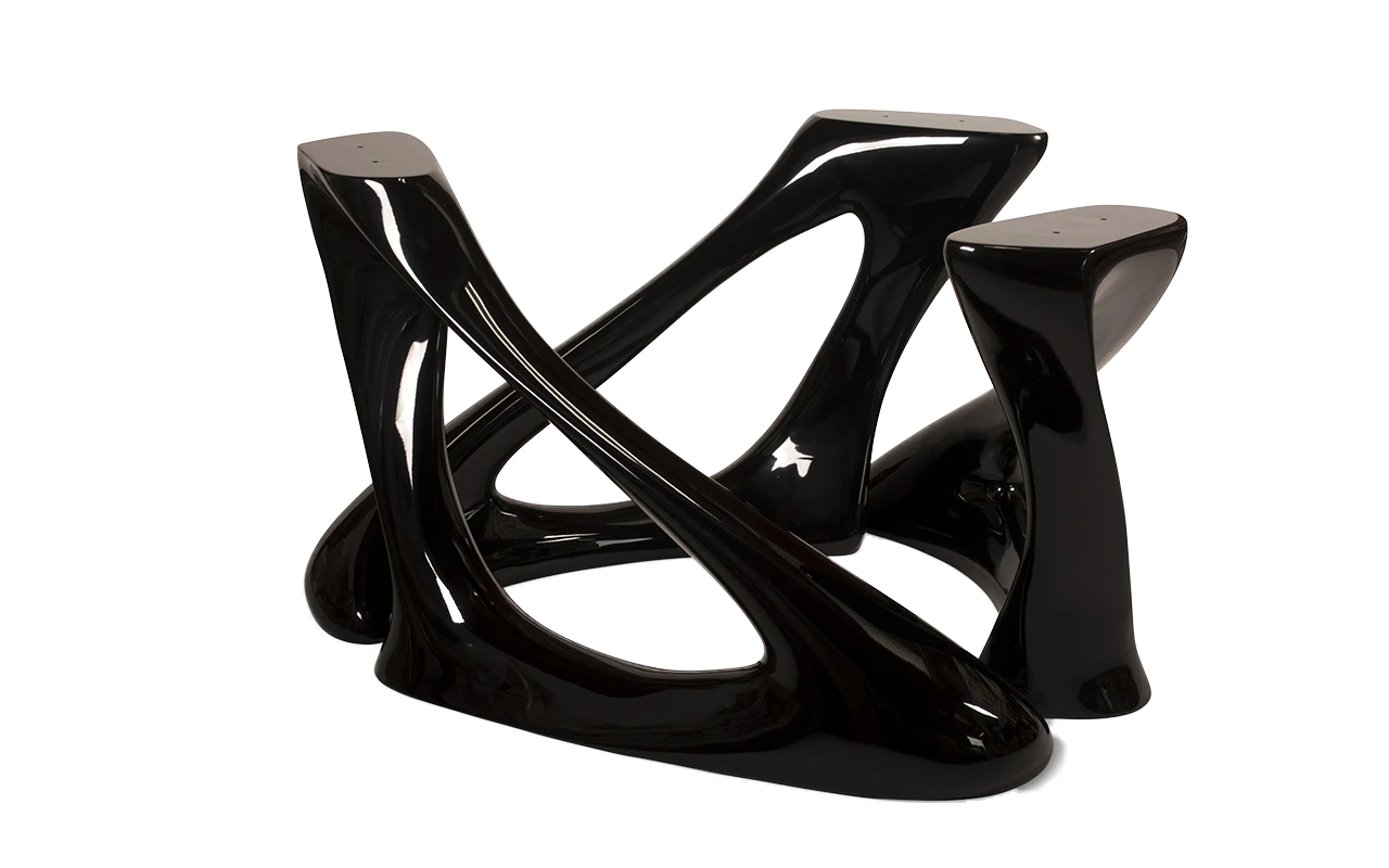 Sculptural solid wood dining table Ashley by Amorph Studio