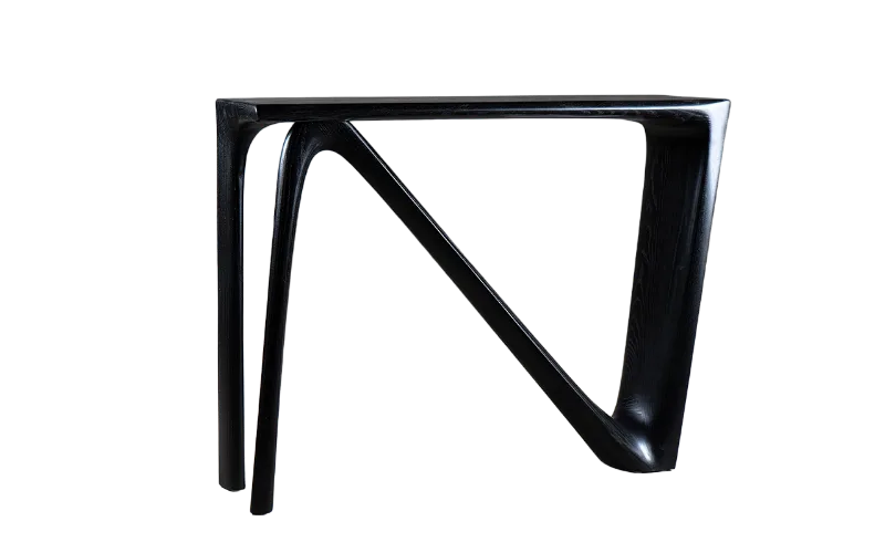 sculptural wood console table Astra by Amorph