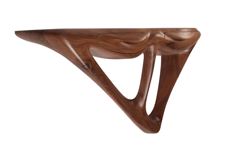 sculptural wood console table Agate by Amorph