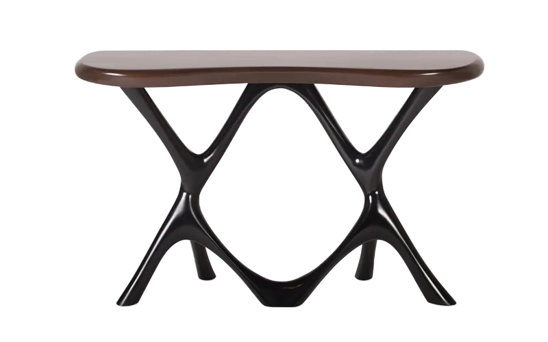 sculptural wood console table Avatar by Amorph