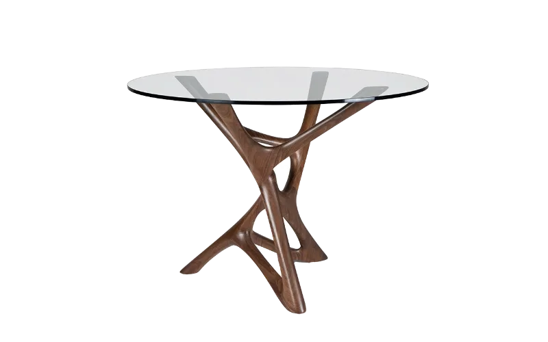 Sculptural solid wood dining table Ava by Amorph Studio