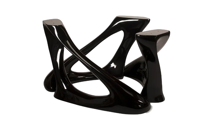 Sculptural solid wood dining table Ashley by Amorph Studio