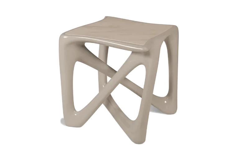 Sculptural solid wood side table Avra by Amorph Studio