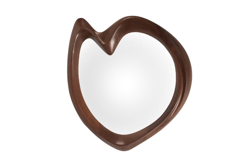 sculptural wood wall mirror Caroline by Amorph