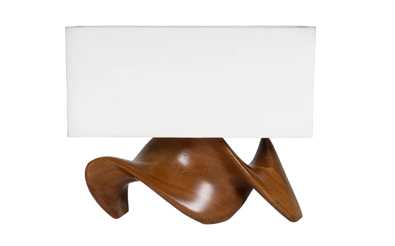 Sculptural solid wood table lamp Bonsai by Amorph Studio