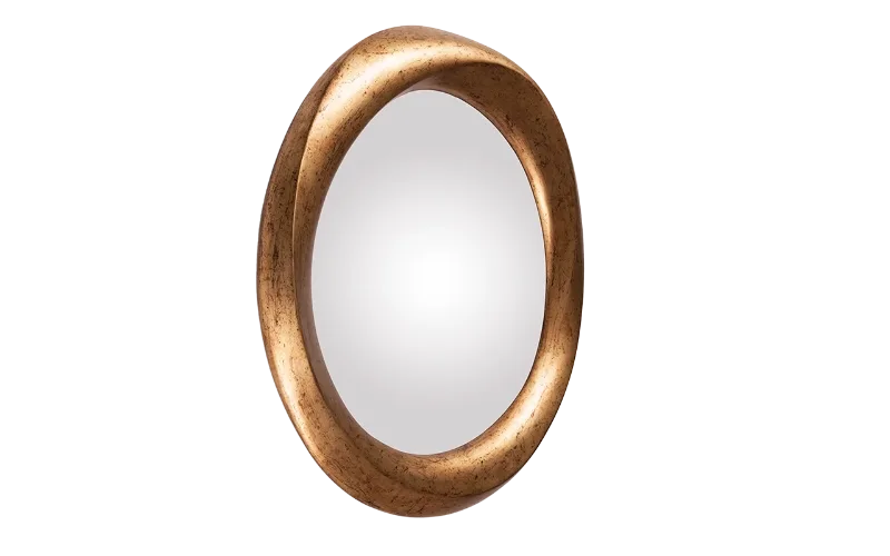sculptural wood round wall mirror Chiara by Amorph