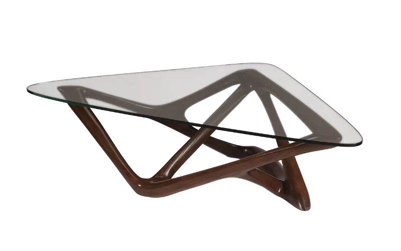 Sculptural solid wood coffee table Climax by Amorph Studio