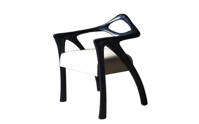 sculptural wood chair Darcey by Amorph