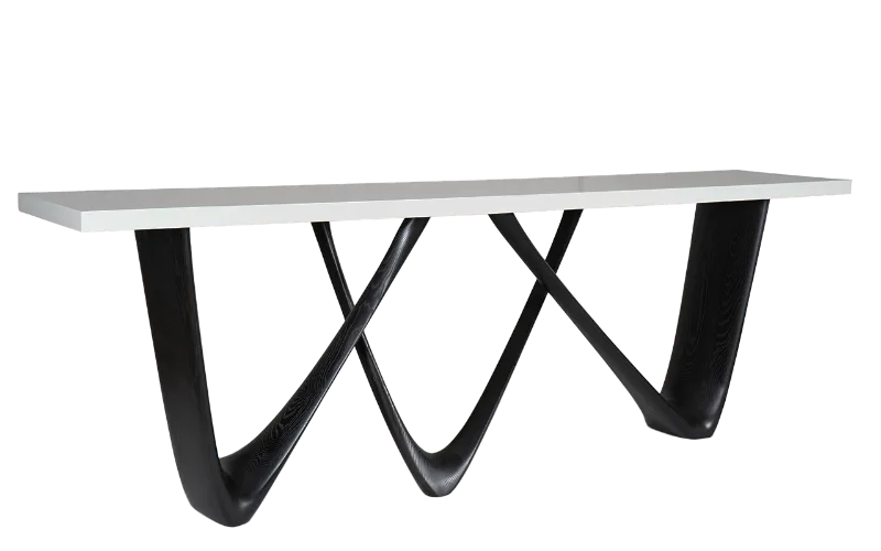 sculptural wood console table Eris by Amorph