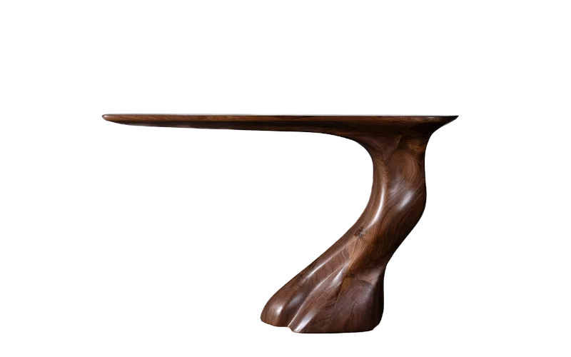 sculptural wood console table Frolic by Amorph