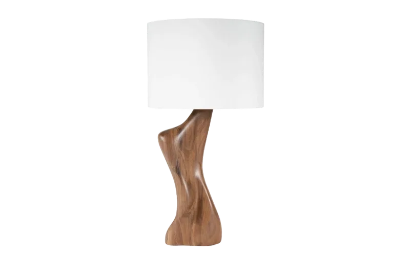 Sculptural solid wood table lamp Helen by Amorph Studio