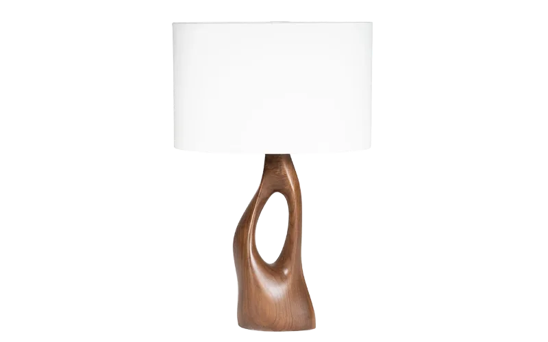 Sculptural solid wood table lamp Helix by Amorph Studio