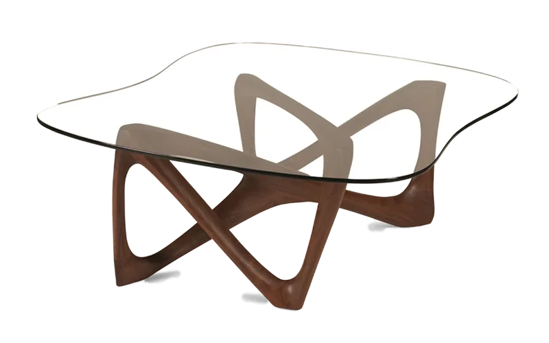 Sculptural solid wood coffee table Ivy by Amorph Studio