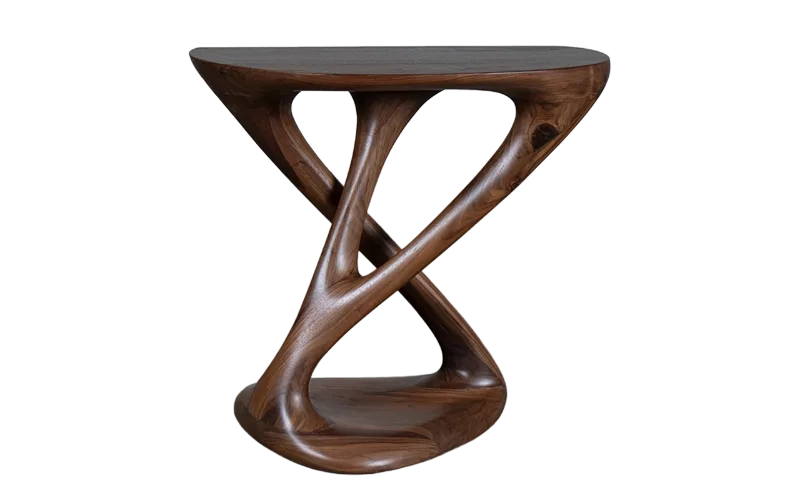 sculptural wood console table Kova by Amorph