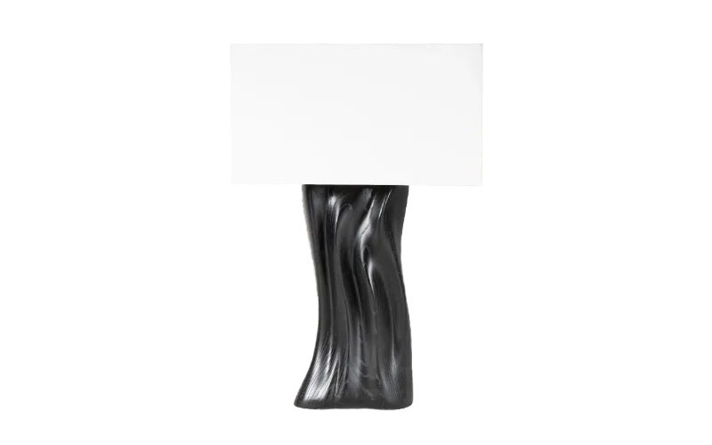 Sculptural solid wood table lamp Doris by Amorph Studio