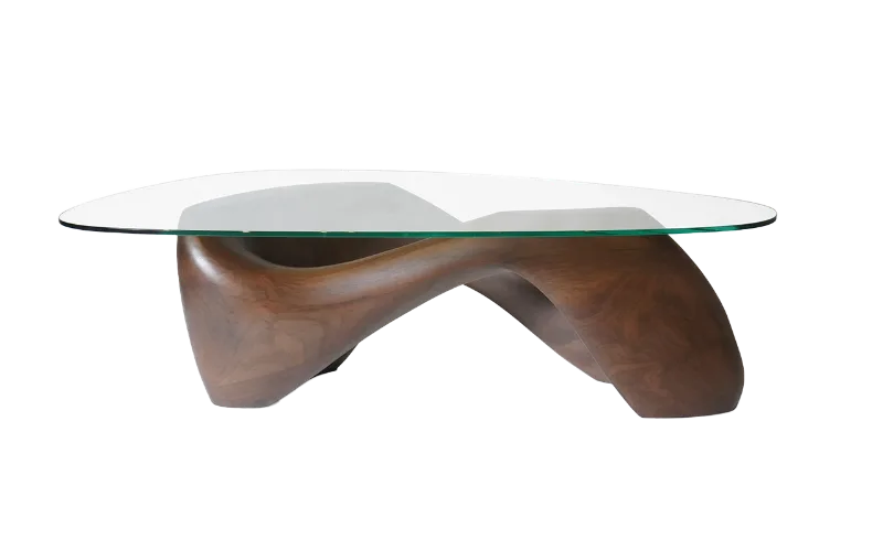 Sculptural solid wood coffee table Lust by Amorph Studio