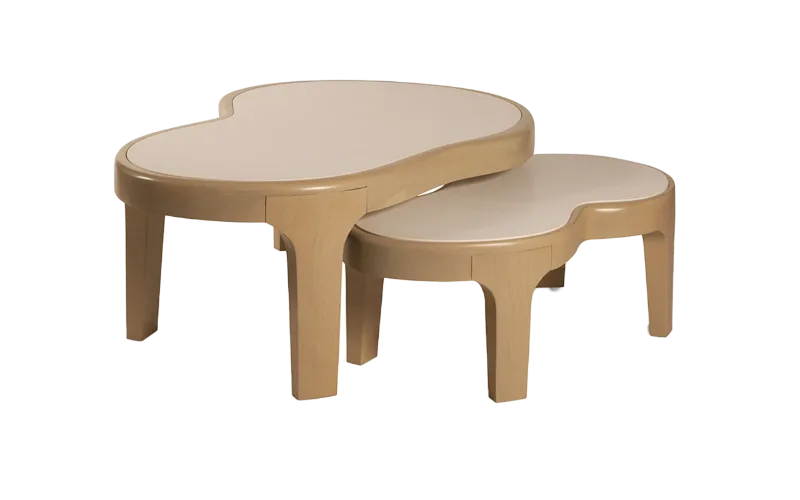 Sculptural solid wood coffee table Nube by Amorph Studio