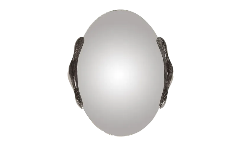 sculptural wood wall mirror Ovate by Amorph